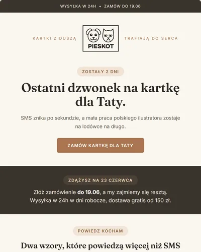 czerwiec 2026 · Ostatni dzwonek na kartkę dla Taty.